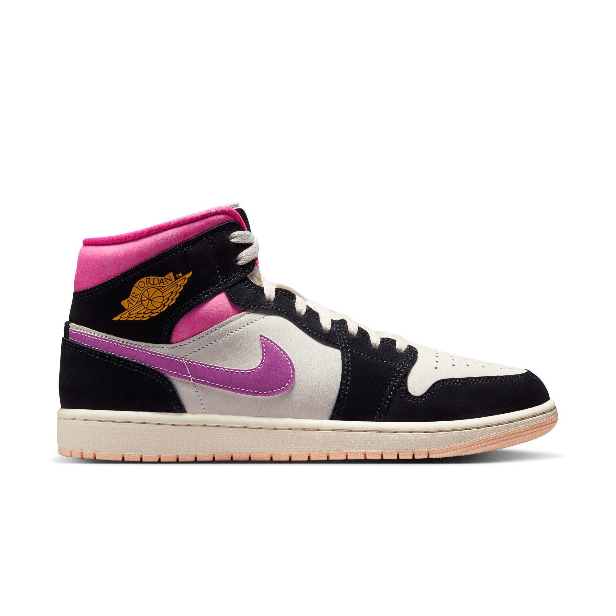 Jordan 1 Mid SE "Black/University Gold/Sail/Pinksicle" Men's Shoe - BLACK/PINK